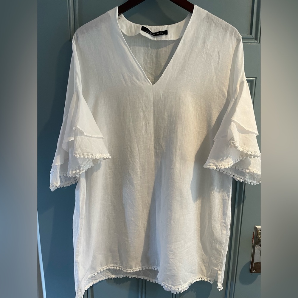 Zara linen beach tunic coverup